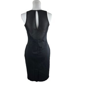 Beatrice B | Made in Italy | Black Sleeveless Mesh Back Knee Length Dress